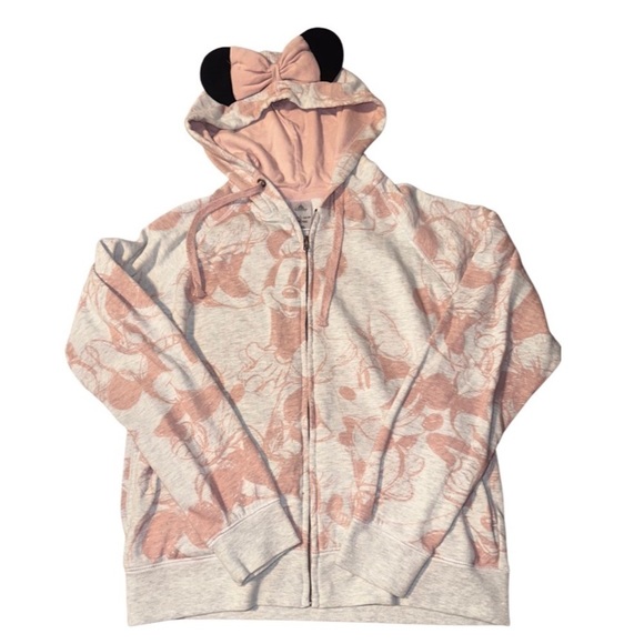 Disney Tops - Disney Zip Up Minnie Mouse Sweatshirt L